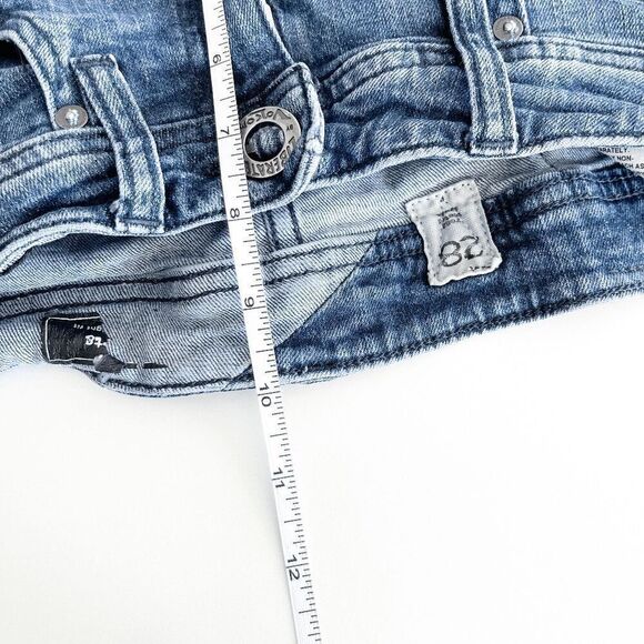 Volcom Vorta Women's Low Rise Slim Straight Stretch Denim Jeans Mid Wash Blue 28 - Picture 7 of 11